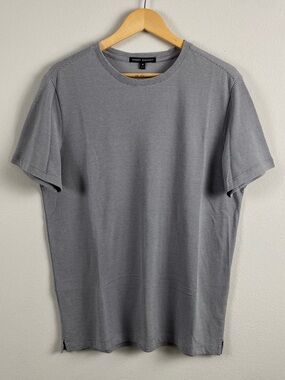 Robert Barakett Ferguson Stripe Knit Short Sleeve Tee | Gray/White